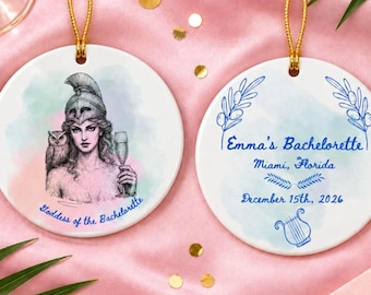 Adorno de la diosa Atenea para despedida de soltera, regalo personalizado de la mitología griega, recuerdo personalizado para la fiesta de despedida de soltera.