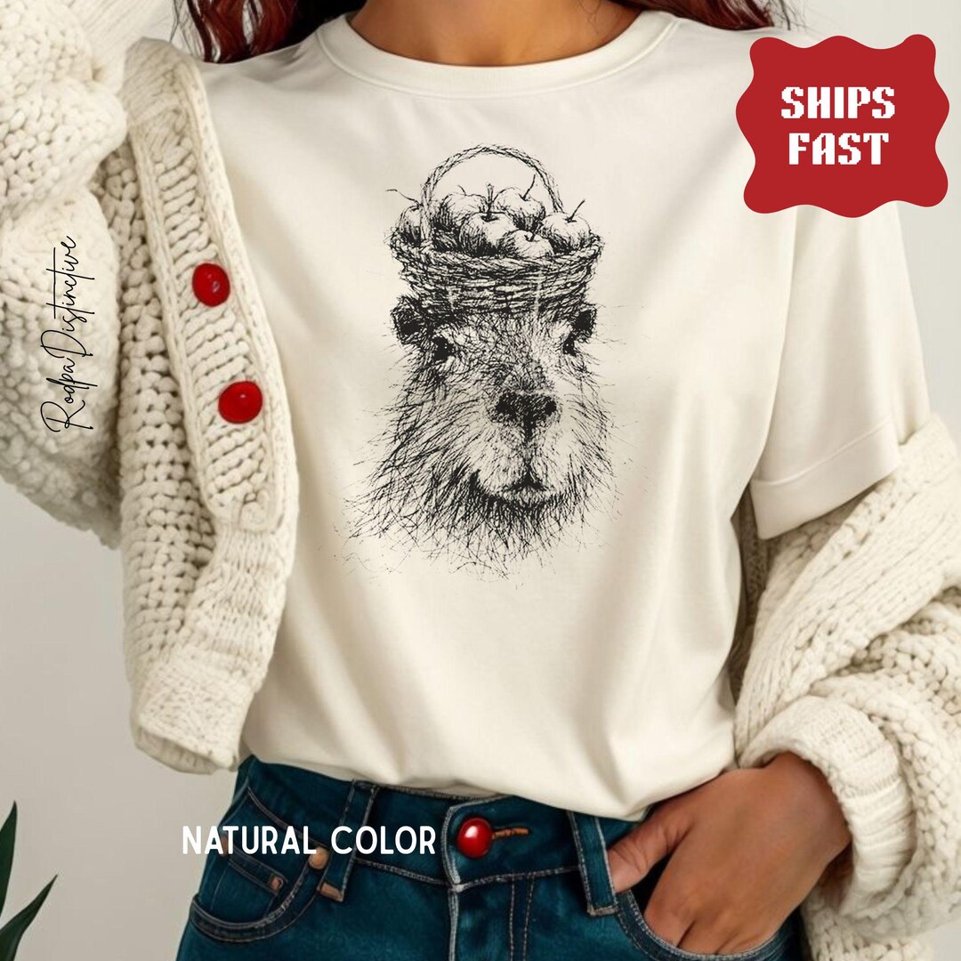 Capybara Shirt With Apples, Comfort Colors Cottagecore Capybaras Tee ...