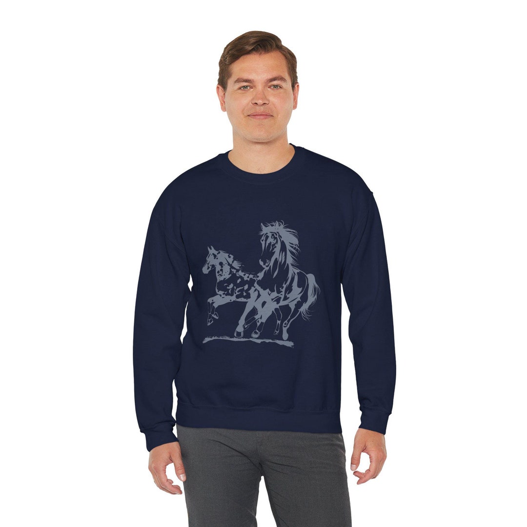 Horses Running Black Sky Men's Long Sleeve Dress Shirt