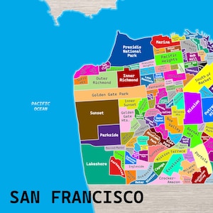 Mappa dei poster dei quartieri di San Francisco