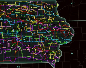 Posterkaart RAGBRAI-routes