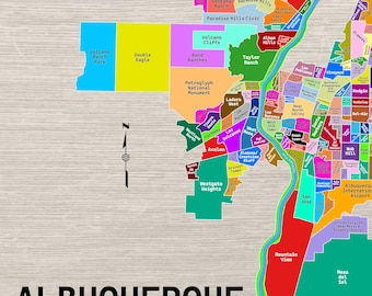 Kaart van de buurten van Albuquerque