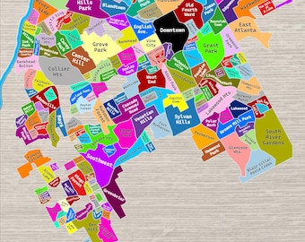 Kaart van de buurten van Atlanta