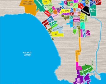 Kaart van de buurten van Los Angeles
