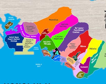 Posterkaart Wijken Honolulu