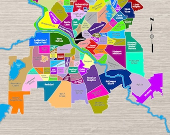 Kaart van de buurten van Dallas