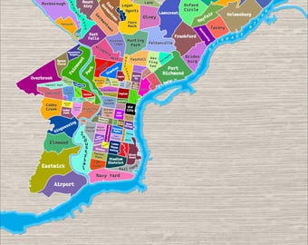 Kaart van de buurten van Philadelphia