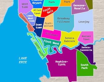 Posterkaart Buffalo Buurten