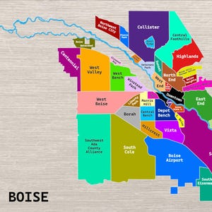 Boise Neighborhoods posterkaart