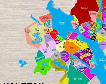 Posterkaart Halifax Buurten