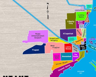 Posterkaart Miami Wijken