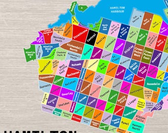 Kaart van Hamilton Neighborhoods