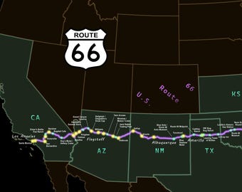Route 66 Poster Map