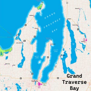 Grand Traverse Bay Poster Karte