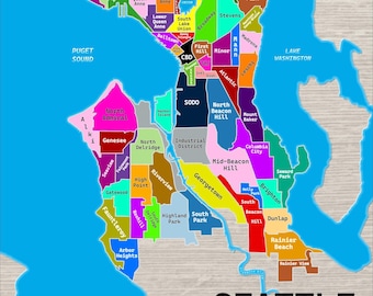 Kaart van de buurten van Seattle