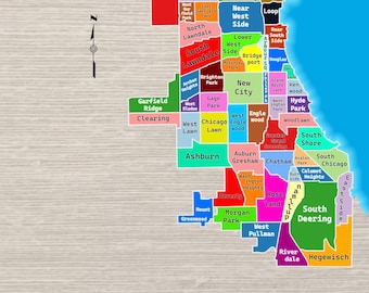 Chicago Neighborhoods Poster Map