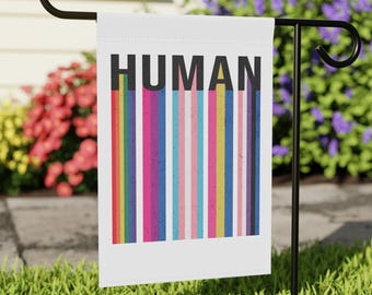 Human Pride Garden Flag Resist Boho Leftist Protest Yard Sign Liberal Resistance Democrat Political Home Flag LGBTQ Pride Equality Yard Flag