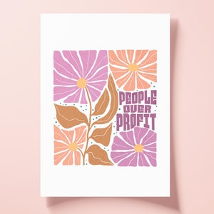 People Over Profit Wall Art Activist Gifts for Feminists Social Justice Advocates Equal Rights Anti Fascism Anti Capitalist Homed Decor Art