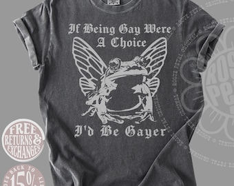 If Being Gay Was A Choice Id Be Gayer Shirt Grunge Frog Tee Comfort Colors® Y2K Queer Alt Pride 90s Retro Aesthetic Goth Punk Political