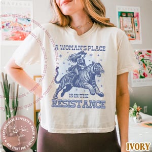 A Womans Place Resistance Tiger Comfort Colors® BOXY Tee AntiTrump Shirt Political Activist Retro 50s Social Justice My Rights Anti Fascism