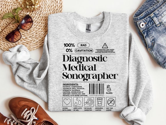 Diagnostic Sonographer Label Sweatshirt Funny Ultrasound Shirt Sonography Gift Ultrasound Tech Gift Grad Gift Ultrasound Definition Crewneck