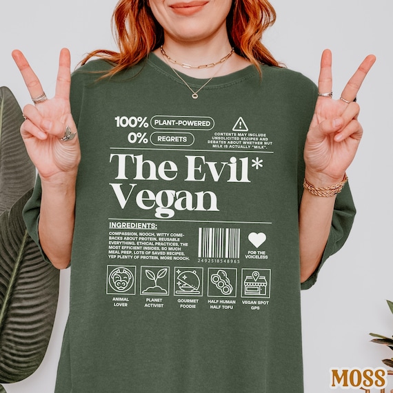 Vegan Nutrition Label Shirt Comfort Colors® Vegan T-shirt Earth Lover Plant-Based Funny Pride Environment Support Animals Tee Gift for Vegan