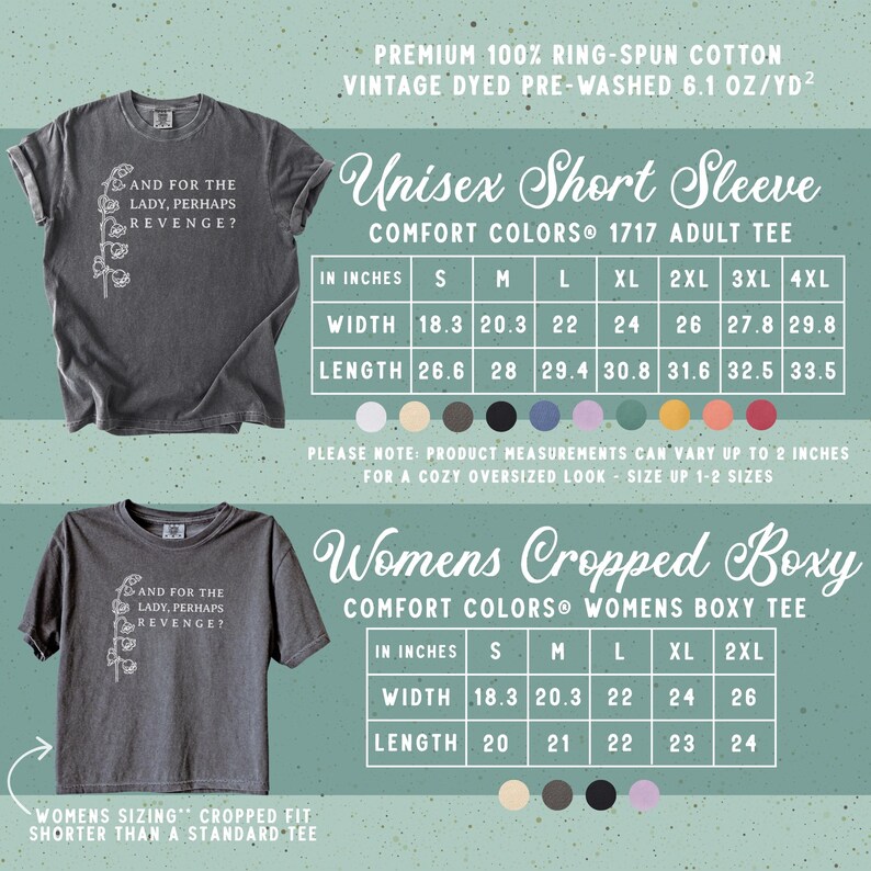 And For The Lady Perhaps Revenge Shirt Feminist Sarcastic Quote Tee Lily Of The Valley Poison Floral Leftist Comfort Colors® Orchid Purple 画像 5