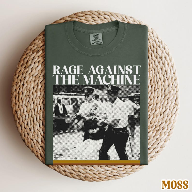 Bernie Sanders Comfort Colors® Rage Against The Machine Retro 90s Vintage Shirt 1963 Arrest Photo Shirt Resistance Protest Anti Trump Shirt Moss