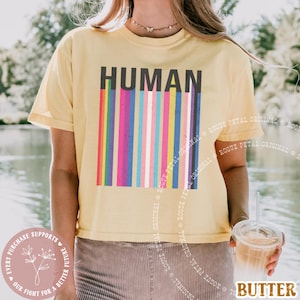 Human Pride Comfort Colors® BOXY Tee Non-Binary Tee Social Justice Shirt Equality Peace Pride Kindness LGBTQIA+ Tee For Them Celebrate Love