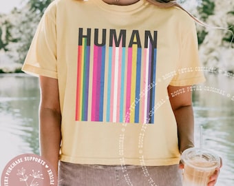Human Pride Comfort Colors® BOXY Tee Non-Binary Tee Social Justice Shirt Equality Peace Pride Kindness LGBTQIA+ Tee For Them Celebrate Love