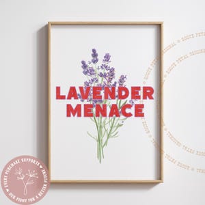 Lavender Menace Art Print LGBTQ Pride Lesbian Gay Support Queer Kids Purple Floral Home Decor Poster Equal Rights Social Justice Anti Hate