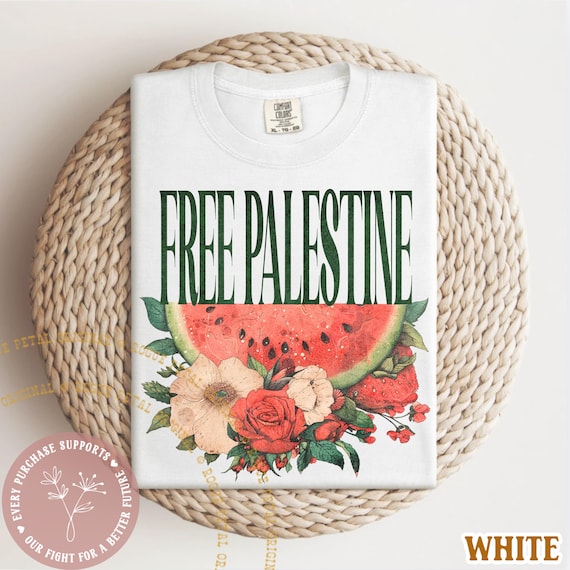 Free Palestine Watermelon Comfort Colors® Tshirt 100% Donated None of Us Are Free Unless We Are All Free Ceasefire Palestinian Genocide