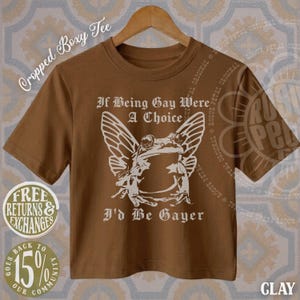 If Being Gay Were A Choice I'd Be Gayer Cute Frog Fairy Cropped Boxy Tee Protest Top