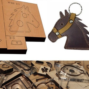 Matrice de découpe pour porte-clés cheval Matrice de découpe pour porte-sac en cuir Matrice de découpe personnalisée TAILLE84 * 76 MM
