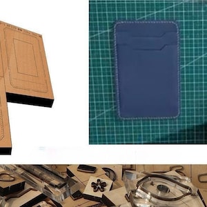 Molde troquelado para cortar cuero con tarjetero, herramienta Kraft para artesanías de cuero, personalización artesanal de artesanías de cuero