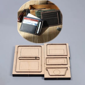 Porta-cartões com zíper, bolsa para moedas, carteira, molde de corte de couro, personalização feita à mão, artesanato em couro, ferramenta Kraft para artesanato em couro
