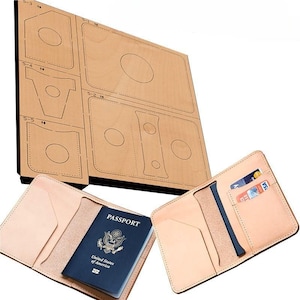 Porta-passaporte, porta-cartão, molde de corte de couro, personalização feita à mão, artesanato em couro, ferramenta Kraft para artesanato em couro