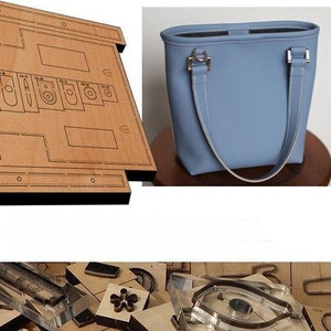 Sac fourre-tout en cuir découpé, moule, personnalisation à la main, artisanat du cuir, outil kraft pour l'artisanat du cuir