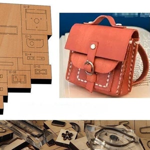 Mini sac à dos en cuir découpé, moule, artisanat du cuir, outil kraft, personnalisation à la main, artisanat du cuir