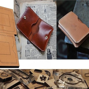 Borsa pieghevole per carte, stampo per fustellatura in pelle, personalizzazione fatta a mano, artigianato in pelle, strumento Kraft per artigianato in pelle