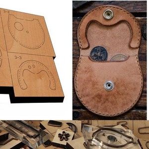 Moule de découpe en cuir pour porte-monnaie, personnalisation faite main, artisanat du cuir, outil kraft pour artisanat du cuir