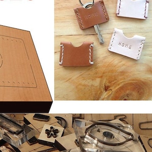 Moule de découpe pour cuir Keytainer, outil pour artisanat en cuir kraft, jeu de matrices de perforation en cuir fait main
