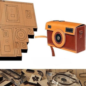 Sacoche pour appareil photo en cuir, moule découpé, porte-monnaie, artisanat en cuir, outil kraft, personnalisation à la main, artisanat du cuir