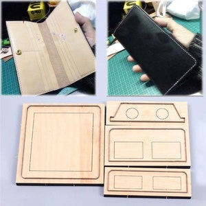 Moule découpé avec matrices de coupe en cuir de portefeuille long, artisanat du cuir de personnalisation fait main, outil Kraft d'artisanat du cuir