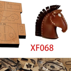 Pendentif cheval en cuir découpé dans un moule, porte-monnaie en cuir, artisanat en cuir, outil kraft, personnalisation à la main en cuir