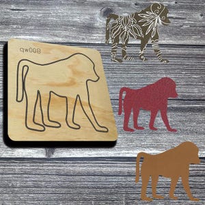 Baboon Wooden Cutting Mold Accessories, suitable for cutting materials such as leather, paper, and felt.