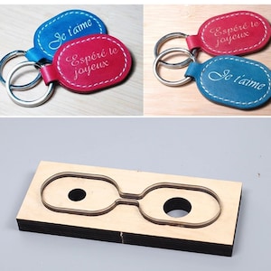 Moule découpé avec porte-clés, personnalisation faite main, artisanat du cuir, outil kraft pour l'artisanat du cuir