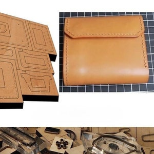 Borsa pieghevole in pelle, stampo per fustellatura in pelle, strumento Kraft per artigianato in pelle, personalizzazione fatta a mano, artigianato in pelle