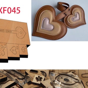 Accessoires de sac, accessoire d'amour, étui en cuir, moule de découpe du cuir, outil kraft pour l'artisanat du cuir, personnalisation à la main, artisanat du cuir