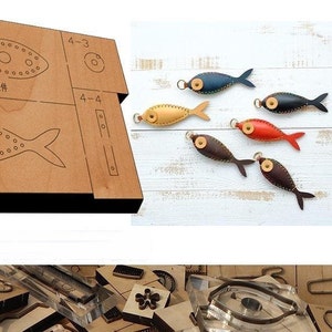 Petit moule de découpe de cuir de pendentif de poisson, artisanat du cuir de personnalisation fait main, outil kraft d'artisanat du cuir